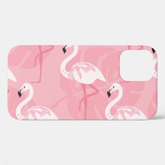 Roze flamingo's: naadloze illustratie. Case-Mate iPhone case (Achterkant (horizontaal))