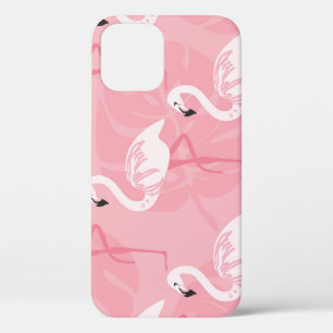 Roze flamingo's: naadloze  illustratie. iPhone 12 hoesje