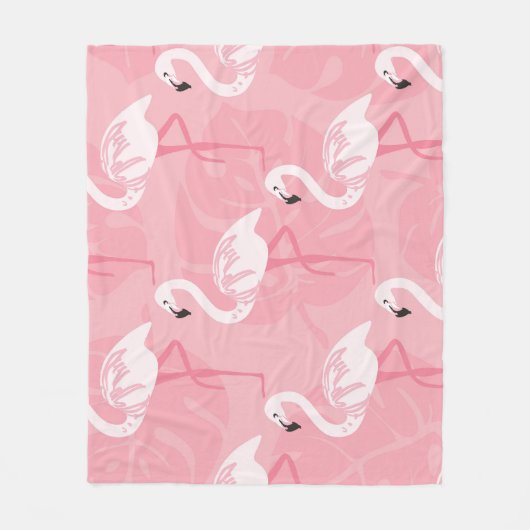 Roze flamingo's: naadloze illustratie. fleece deken (Voorkant)