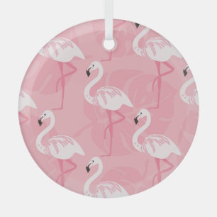 Roze flamingo's: naadloze illustratie. glas ornament