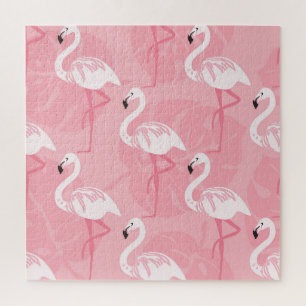 Roze flamingo's: naadloze illustratie. legpuzzel