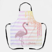 Roze flamingos, ombre glitter Drivers, strips Schort (Voorkant)