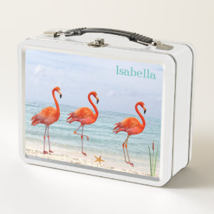 Roze Flamingo's op het Strand