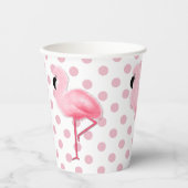 Roze Flamingo's op Polka Dots Papieren Bekers (Voorkant)