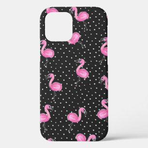 roze flamingos op poolpunt iPhone 12 hoesje