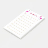Roze flamingo's op wit gelinieerde To Do-lijst Post-it® Notes (Schuin)