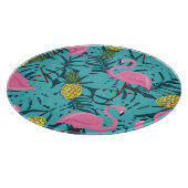 Roze Flamingo's Palm: Exotisch Hawaï Snijplank (Hoek)