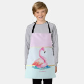 Roze Flamingo's Pastel Kleurrijk Schort (Gedragen)