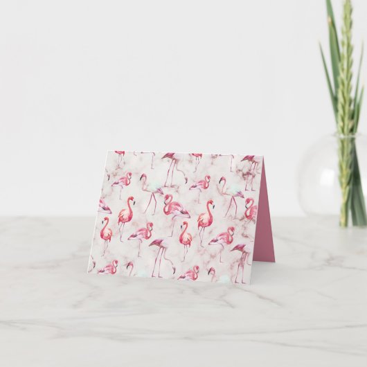 Roze Flamingos Polka Dots Bedankkaart (Voorkant)