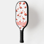 Roze flamingo's preppy aangepaste naam modern pickleball paddle (Links)