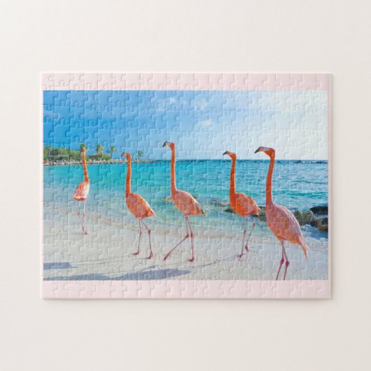 Roze flamingos puzzel (Horizontaal)