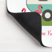 Roze flamingos & Retro Camper Mousepad Muismat (Hoek)