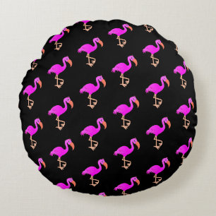 Roze Flamingo's Rond Kussen - Kies Kleur