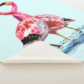 Roze flamingos Tango Sherpa Blanket - Schilderen Deken (3/4)