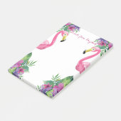 Roze flamingos Tropical Flowers Post-it® Notes (Schuin)
