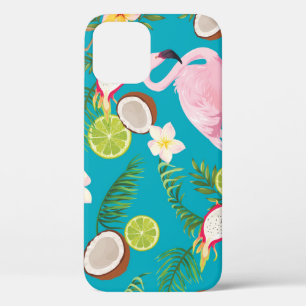 Roze Flamingo's: Tropisch naadloos patroon iPhone 12 Hoesje