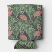 Roze flamingo's, tropisch  patroon. blikjeskoeler (Achterkant)