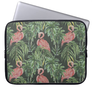 Roze flamingo's, tropisch  patroon. laptop sleeve
