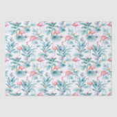 Roze flamingo's tropische bladeren patroon tissuepapier (Voorkant)