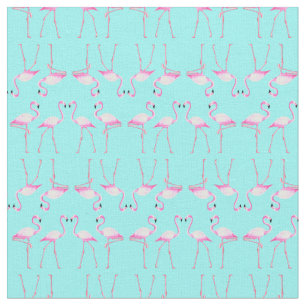 Roze flamingos Turqouise Summer Beach Stof