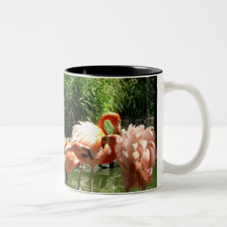 roze flamingos tweekleurige koffiemok