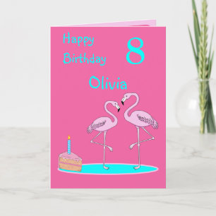 Roze Flamingo's Verjaardag Gevouwen Wenskaart Kaart