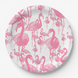 Roze Flamingo's Vintage Retro Picknickfeest uit de Papieren Bordje