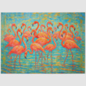 Roze flamingo's, weefsel of ontkoppelingspapier tissuepapier (Voorkant)