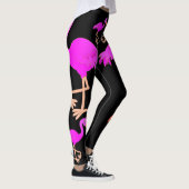 Roze Flamingos zwarte Leggings - Kies kleur (Rechts)