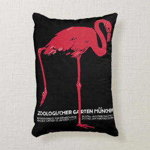 Roze flamingovogel in de dierentuin van München, D Accent Kussen