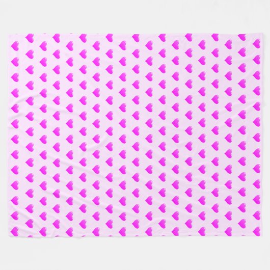 Roze fleece deken met hartjes of kies voor kleur (Voorkant (Horizontaal))