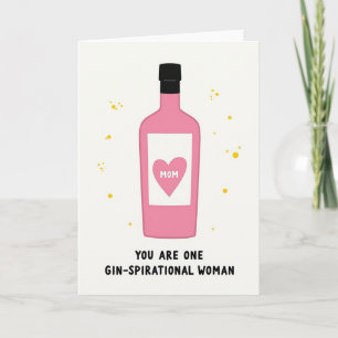 Roze Fles Moederdag Liefde Kaart