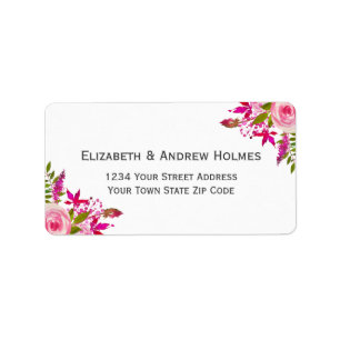 Roze flessenetiket voor het bruiloft etiket