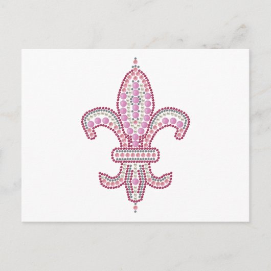 Roze Fleur de Lis Briefkaart (Voorkant)
