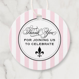  Roze Fleur de Lis Frans Vrijgezellenfeest Bedankjes Labels