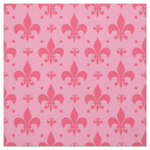 Roze Fleur-de-lis Patroonontwerp Stof