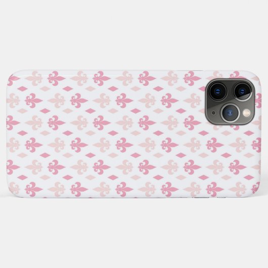 roze fleur de Lis Pattern Case-Mate iPhone Case (Achterkant (horizontaal))