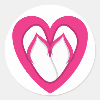 roze flip flop design 2 ronde sticker