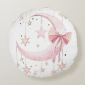 Roze Flirt Baby Rond Kussen (Achterkant)