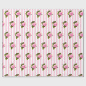 Roze flora Chic-Rozen shabby Gift Wrap Cadeaupapier (Vlak)