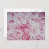  roze floraal briefkaart (Voorkant / Achterkant)