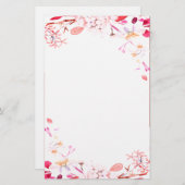 Roze floraal briefpapier (Voorkant / Achterkant)