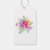 Roze Floral 80th Birthday Cadeaulabel (Achterkant)