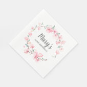 Roze Floral 90th Birthday Servet (Hoek)