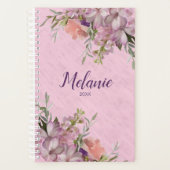 Roze Floral - Aangepaste voornaam Planner (Voorkant)