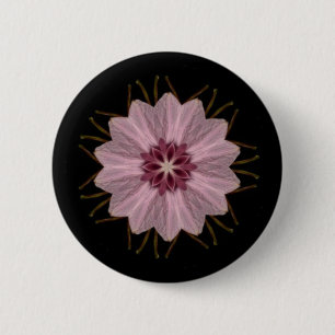 Roze Floral Abstract Ronde Button 5,7 Cm