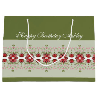 Roze Floral Accented Groot Cadeauzakje