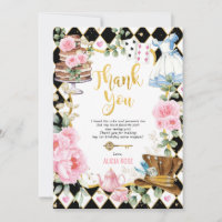 Roze Floral Alice in Wonderland Hartelijk dank