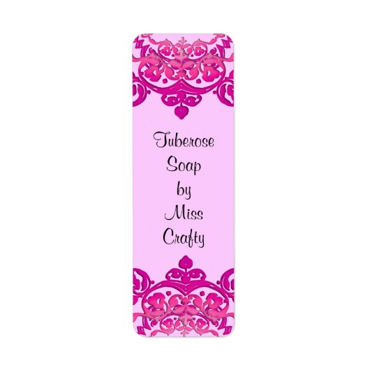 Roze Floral  Art Custom Craft Labels (Voorkant)