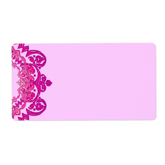 Roze Floral Art Grote Labels (Voorkant)